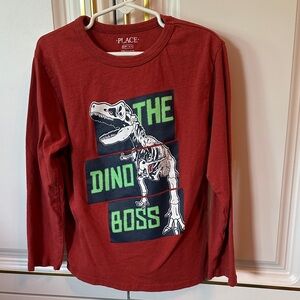 The Children's Place Red Dino Skeleton Long Sleeve Tee